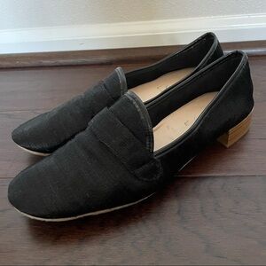 Boutique 9 black fabric moccasin loafers